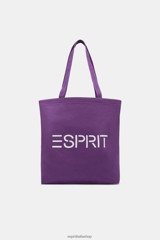 Esprit Borsa tote in tela con logo bacca viola uomini Accessori 4RNDH38