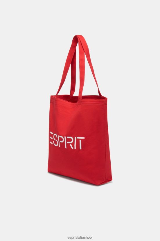 Esprit Borsa tote in tela con logo rosso-arancio uomini Accessori 4RNDH37