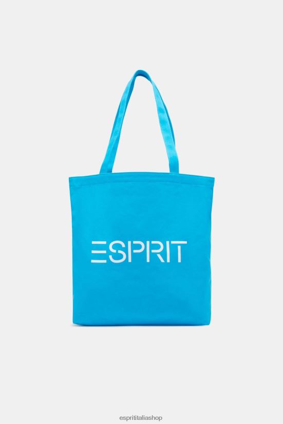 Esprit Borsa tote in tela con logo turchese uomini Accessori 4RNDH39