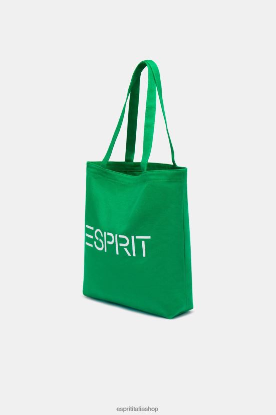 Esprit Borsa tote in tela con logo verde uomini Accessori 4RNDH40