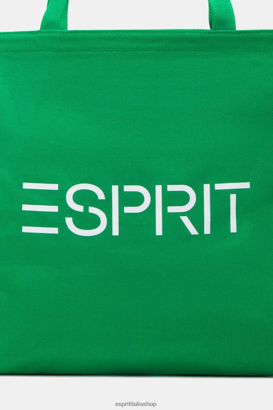 Esprit Borsa tote in tela con logo verde uomini Accessori 4RNDH40