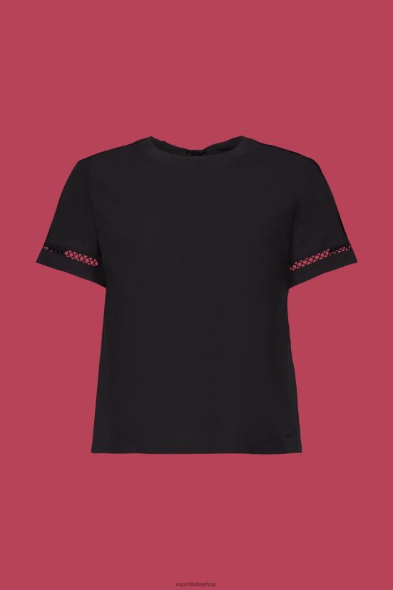 Esprit blusa con schiena scoperta, tencel nero donne camicette 4RNDH200