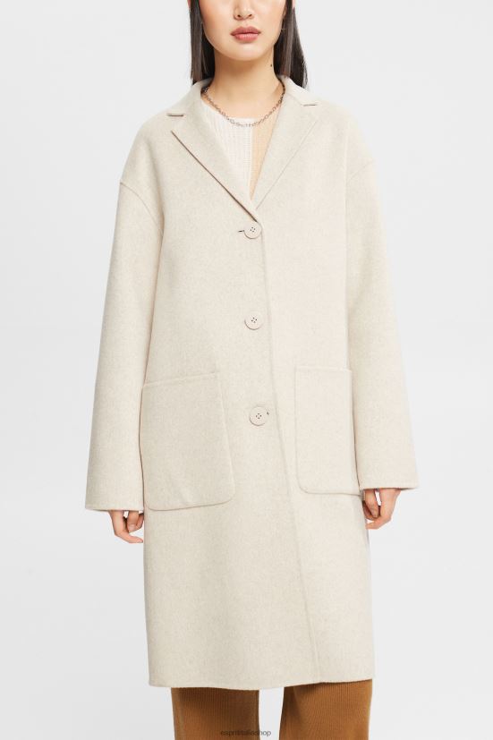 Esprit Cappotto in misto lana beige crema donne cappotti 4RNDH561