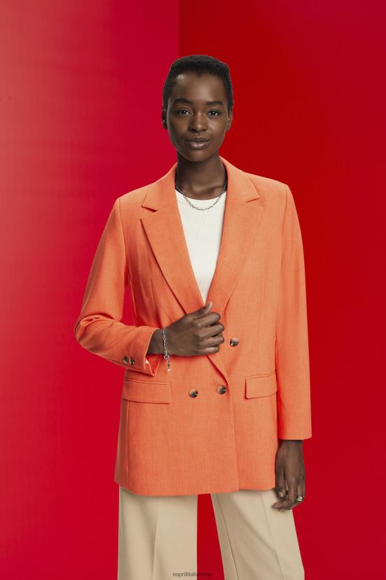 Esprit blazer doppiopetto oversize rosso-arancio donne cappotti 4RNDH313 - Clicca l'immagine per chiudere