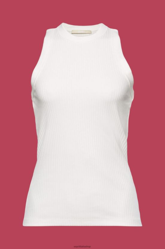 Esprit canotta in maglia a coste bianco donne cisterna 4RNDH93