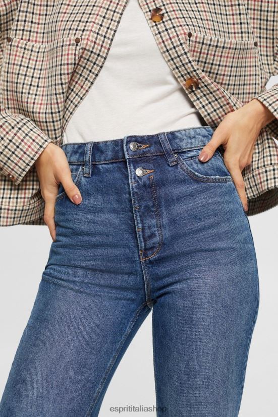 Esprit jeans a zampa retrò a vita alta lavaggio medio blu donne denim 4RNDH327