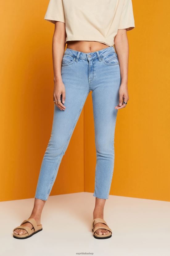 Esprit jeans cropped dalla vestibilità slim lavaggio a luce blu donne denim 4RNDH115