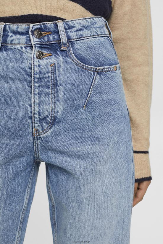 Esprit jeans papà invecchiati a vita alta lavaggio a luce blu donne denim 4RNDH255