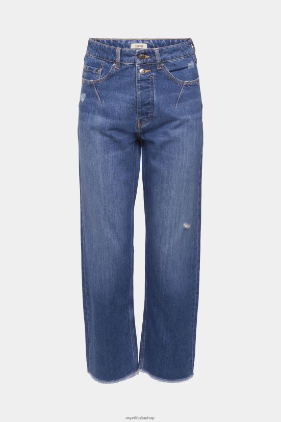 Esprit jeans papà invecchiati a vita alta lavaggio medio blu donne denim 4RNDH254