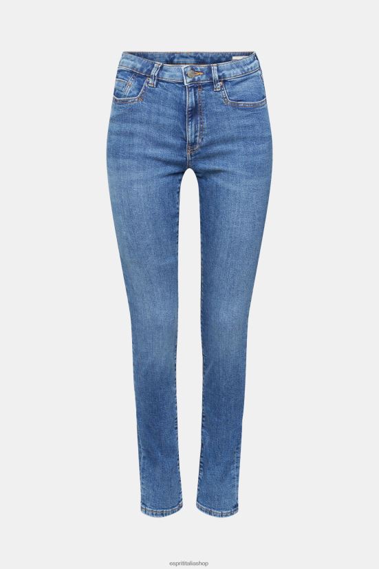 Esprit jeans skinny a vita alta con tencel lavaggio medio blu donne denim 4RNDH322