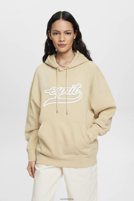 Esprit felpa con cappuccio con stampa logo beige donne felpe e felpe con cappuccio 4RNDH169 - Clicca l'immagine per chiudere