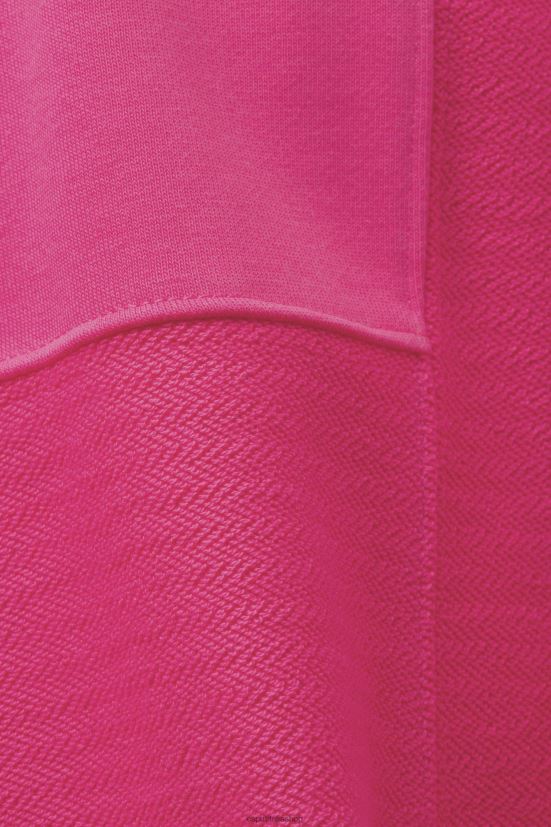 Esprit felpa con cappuccio patchwork corta rosa fucsia donne felpe e felpe con cappuccio 4RNDH290