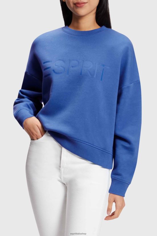 Esprit felpa con stampa logo blu donne felpe e felpe con cappuccio 4RNDH464