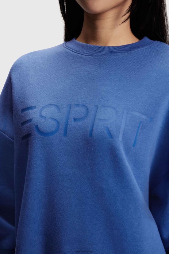 Esprit felpa con stampa logo blu donne felpe e felpe con cappuccio 4RNDH464