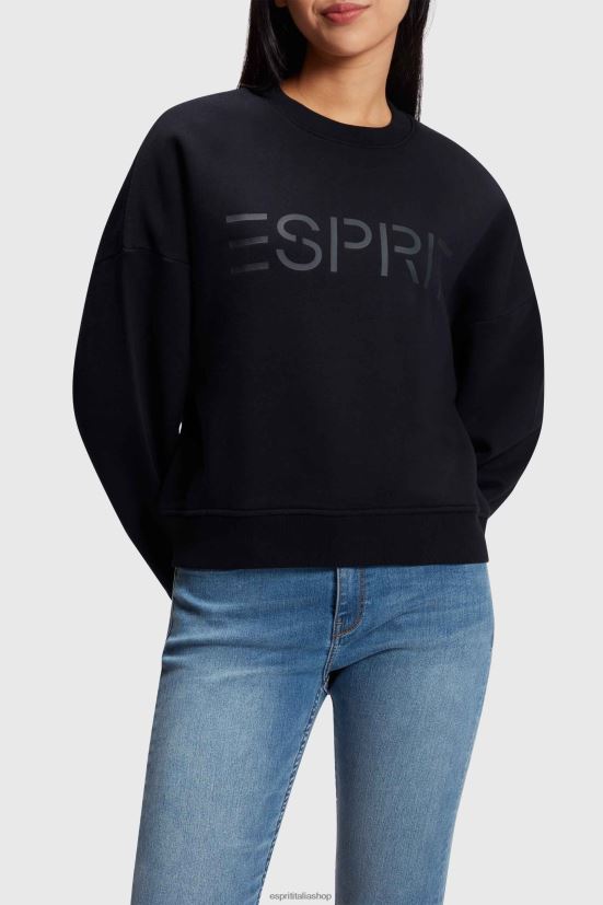 Esprit felpa con stampa logo nero donne felpe e felpe con cappuccio 4RNDH463