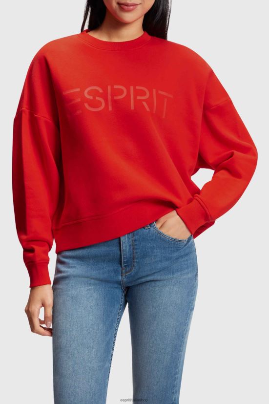 Esprit felpa con stampa logo rosso donne felpe e felpe con cappuccio 4RNDH465 - Clicca l'immagine per chiudere