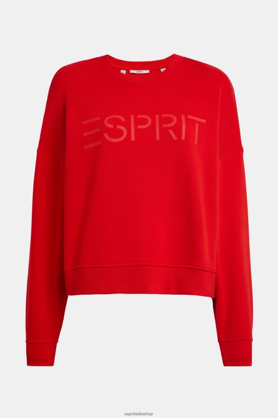 Esprit felpa con stampa logo rosso donne felpe e felpe con cappuccio 4RNDH465