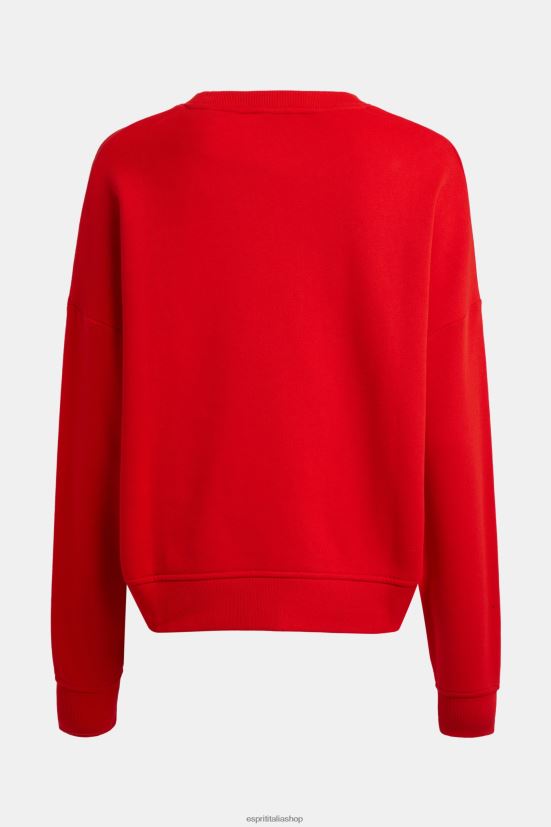 Esprit felpa con stampa logo rosso donne felpe e felpe con cappuccio 4RNDH465