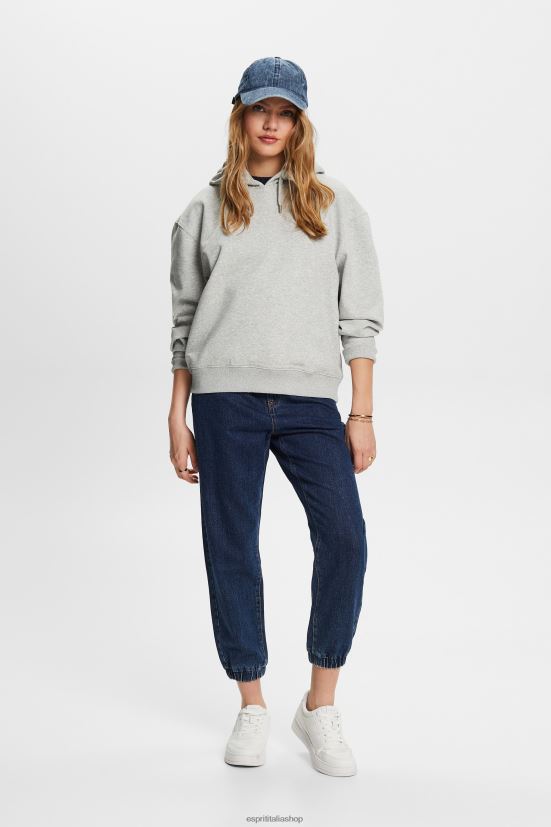 Esprit riciclato: felpa con cappuccio oversize grigio chiaro donne felpe e felpe con cappuccio 4RNDH30