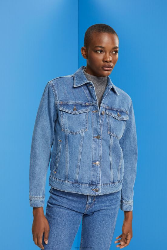 Esprit giacca di jeans lavaggio medio blu donne giacche 4RNDH553 - Clicca l'immagine per chiudere