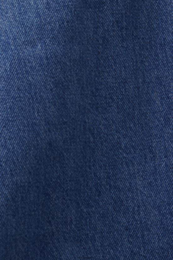 Esprit giacca di jeans senza colletto con coulisse lavaggio blu scuro donne giacche 4RNDH298