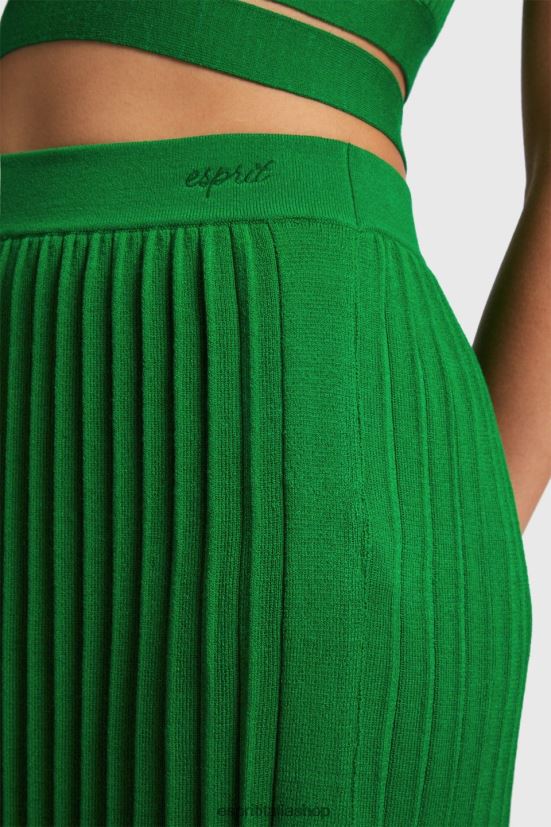 Esprit gonna midi a pieghe verde donne gonne 4RNDH389