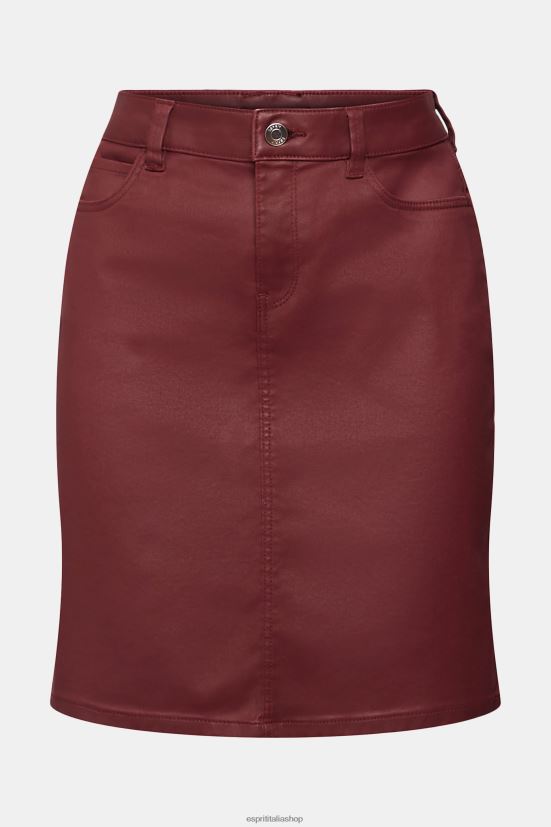 Esprit gonna midi effetto pelle rosso bordeaux donne gonne 4RNDH444