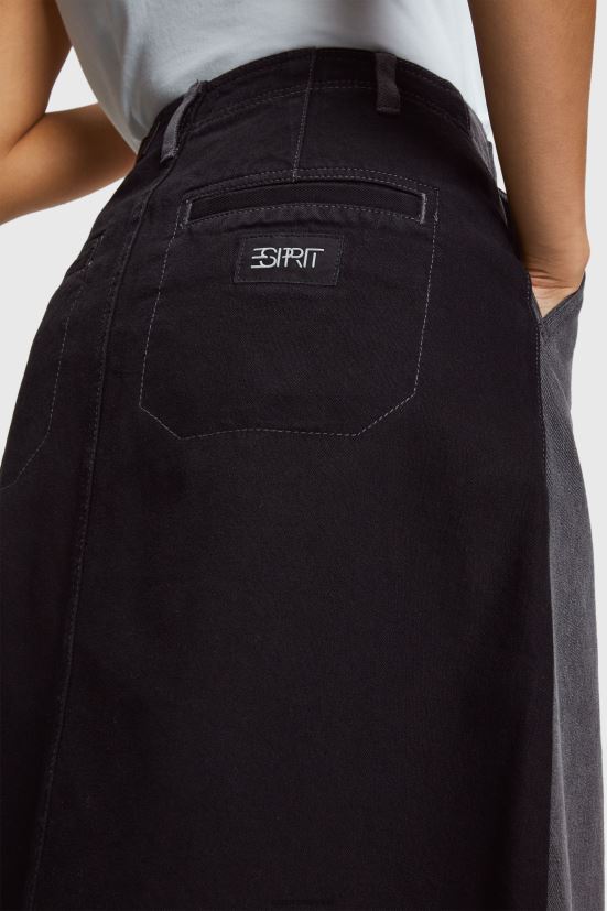 Esprit gonna midi fasciata in vita con fibbia nero donne gonne 4RNDH363