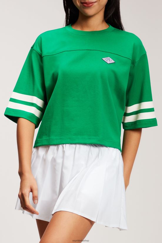 Esprit T-shirt da rugby corta con logo varsity verde smeraldo donne magliette 4RNDH413 - Clicca l'immagine per chiudere