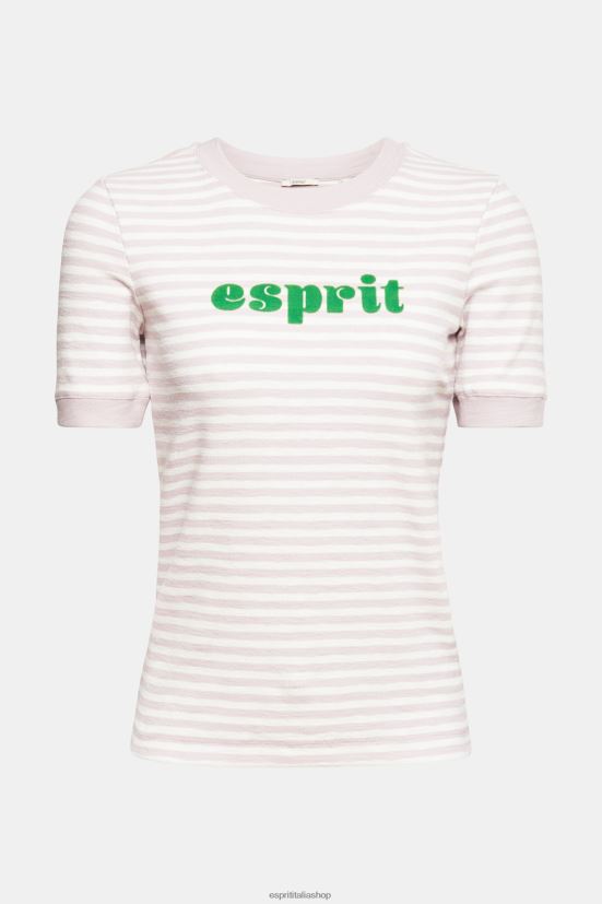 Esprit maglietta con logo a righe lavanda donne magliette 4RNDH538