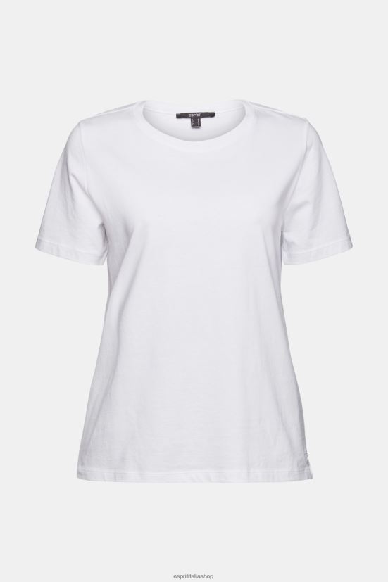 Esprit t-shirt basic in cotone organico 100%. bianco donne magliette 4RNDH513