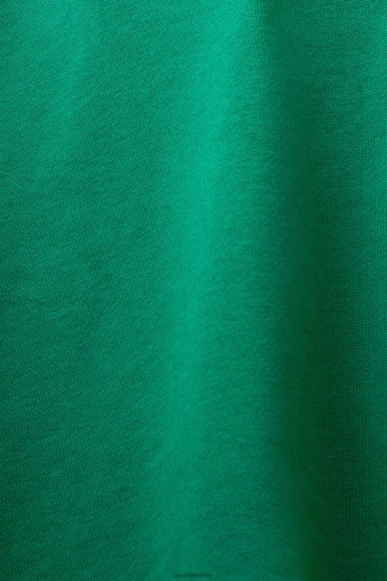 Esprit t-shirt con logo ricamato, 100% cotone verde scuro donne magliette 4RNDH15