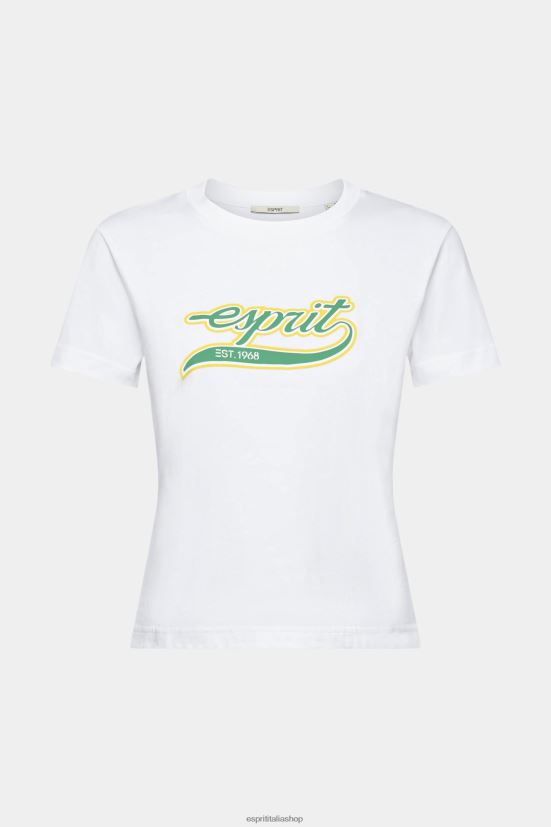 Esprit t-shirt in cotone con logo stampato bianco donne magliette 4RNDH142