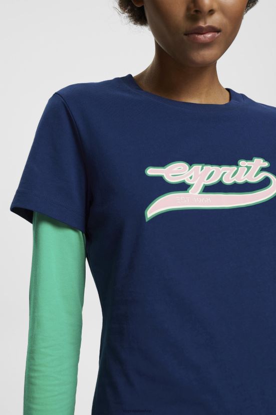 Esprit t-shirt in cotone con logo stampato inchiostro donne magliette 4RNDH145