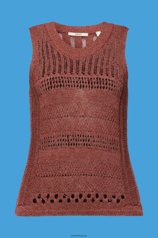 Esprit Maglia smanicata mouline, misto cotone terracotta donne maglioni 4RNDH106