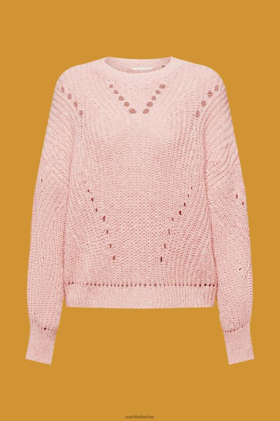 Esprit maglione lavorato a trecce rosa donne maglioni 4RNDH273