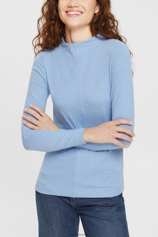 Esprit top a maniche lunghe con scollo a barchetta blu acceso donne manica lunga 4RNDH367 - Clicca l'immagine per chiudere