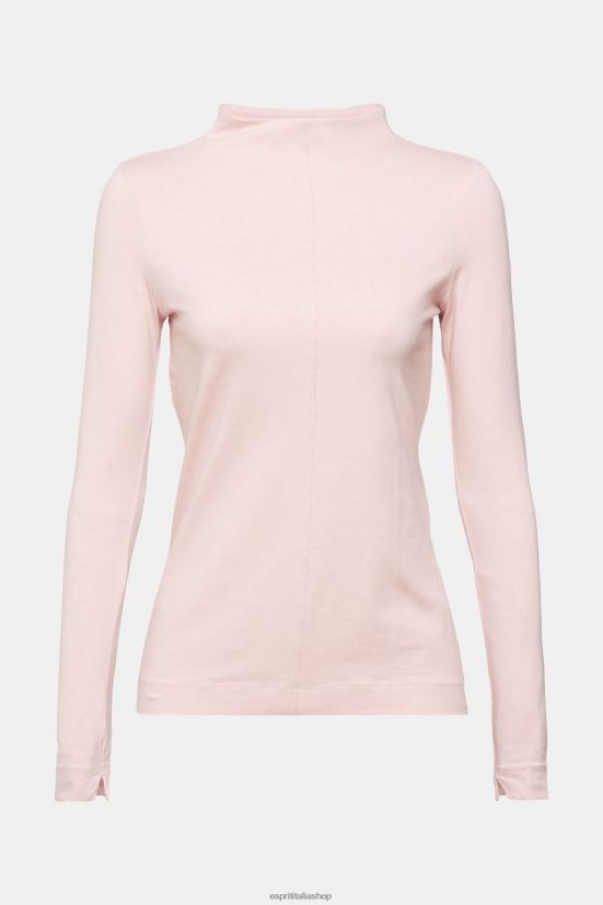 Esprit top a maniche lunghe con scollo a barchetta rosa chiaro donne manica lunga 4RNDH368