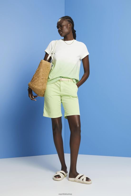 Esprit shorts con cintura in rafia intrecciata verde agrumi donne pantaloncini 4RNDH263