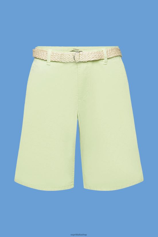 Esprit shorts con cintura in rafia intrecciata verde agrumi donne pantaloncini 4RNDH263