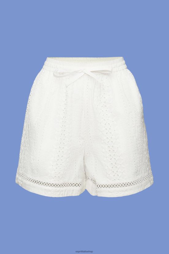 Esprit shorts ricamati, lenzing ecovero bianco donne pantaloncini 4RNDH211