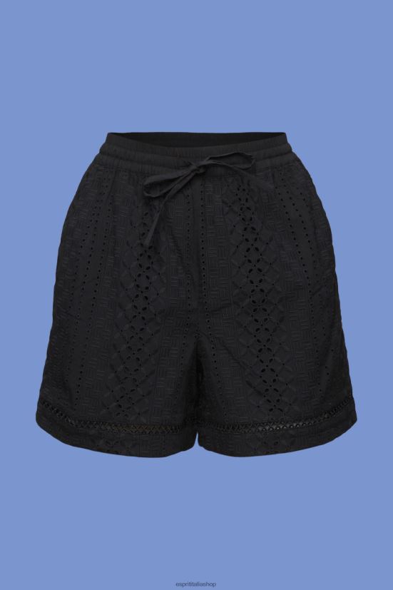 Esprit shorts ricamati, lenzing ecovero nero donne pantaloncini 4RNDH210