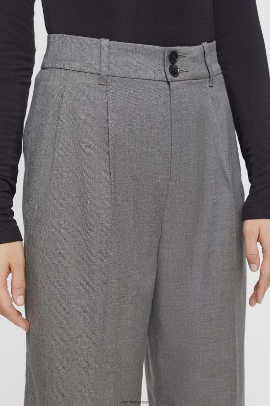 Esprit pantaloni a gamba larga a vita alta antracite donne pantaloni 4RNDH247