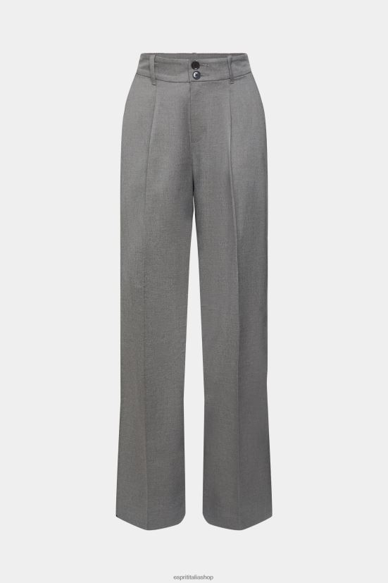 Esprit pantaloni a gamba larga a vita alta antracite donne pantaloni 4RNDH247