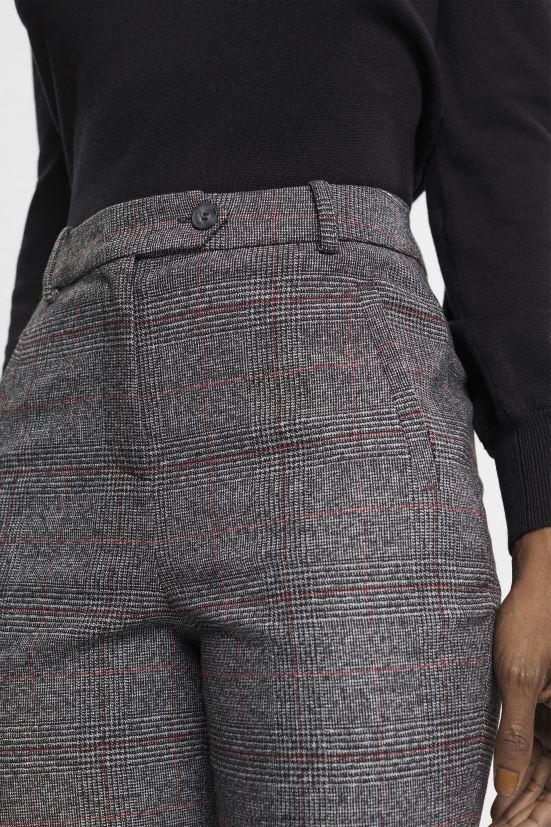 Esprit pantaloni a quadri a vita alta antracite donne pantaloni 4RNDH249