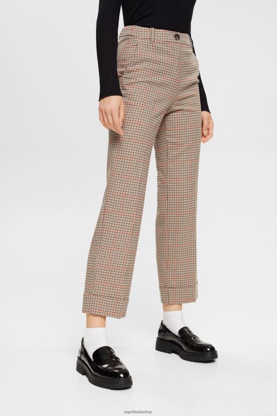 Esprit pantaloni a quadri sabbia donne pantaloni 4RNDH529