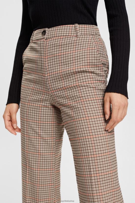 Esprit pantaloni a quadri sabbia donne pantaloni 4RNDH529