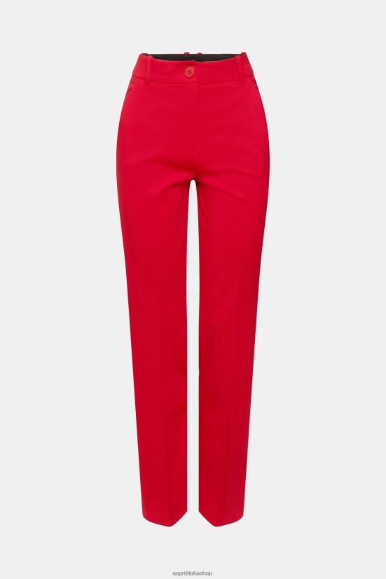 Esprit pantaloni bootcut elasticizzati a vita alta rosso scuro donne pantaloni 4RNDH336