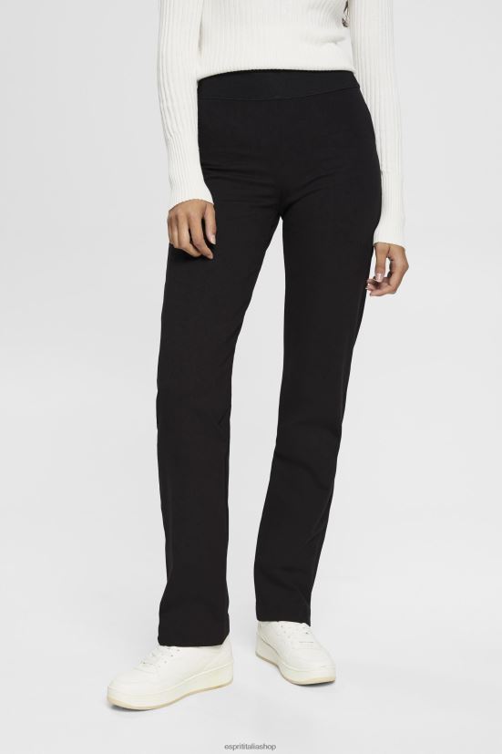 Esprit pantaloni con orlo diviso e cerniera nero donne pantaloni 4RNDH248