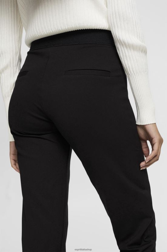 Esprit pantaloni con orlo diviso e cerniera nero donne pantaloni 4RNDH248